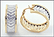 Diamond Cut Hoop Earrings in 14K Two-tone Gold THUMBNAIL