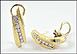 Diamond Omega Back Hoop Earrings in 14K Yellow Gold THUMBNAIL