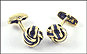 Enameled Knot Cufflinks in 18K Yellow Gold THUMBNAIL