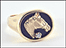 Onyx and Diamond Horse Head Ring in 10K Yellow Gold THUMBNAIL