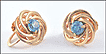 Blue Zircon Screwback Earrings in 14K Yellow Gold THUMBNAIL