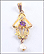 Vintage Lavaliere Garnet Pendant in 10K Yellow Gold THUMBNAIL