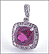Synthetic Red Stone Pendant in 14K White Gold THUMBNAIL