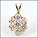 Diamond Cluster Pendant in 14K Yellow Gold THUMBNAIL