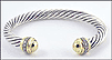 David Yurman Cable Cuff Bracelet with Diamonds in Sterling Silver and 18K Yellow Gold THUMBNAIL