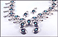 Squash Blossom Turquoise Necklace and Earring Set in Sterling Silver THUMBNAIL