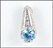 Blue Zircon Pendant in 14K White Gold THUMBNAIL