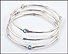 John Hardy Set of Three Bamboo Bangles with Blue Topaz in Sterling Silver THUMBNAIL