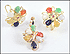 Multicolored Jade Earrings & Pendant in 14K Yellow Gold THUMBNAIL