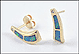 Opal Inlay Earrings in 14K Yellow Gold THUMBNAIL