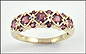 Garnet Band in 10K Yellow Gold THUMBNAIL