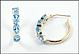 Blue Topaz Hoop Earrings in 14K Yellow Gold THUMBNAIL