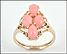 Coral Cluster Ring in 14K Yellow Gold THUMBNAIL