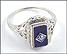 Filigree Onyx Ring in 14K White Gold THUMBNAIL