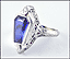Synthetic Stone Ring in 14K White Gold THUMBNAIL