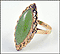 Jadeite Navette Ring in 14K Yellow Gold THUMBNAIL