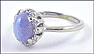 Blue Star Sapphire Ring in 14K White Gold THUMBNAIL