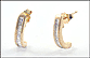 Diamond J Hoop Earrings in 10K Yellow Gold THUMBNAIL