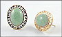 Greek Key Jade Earrings in 14K Yellow Gold THUMBNAIL