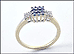 Blue and White Diamond Ring in 10K White Gold THUMBNAIL