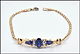 Sapphire Bracelet with Diamond Accent in 10K Yellow Gold THUMBNAIL