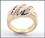 Domed Diamond Ring in 14K Yellow Gold THUMBNAIL
