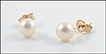 Natural Pearl Stud Earrings in 14K Yellow Gold THUMBNAIL