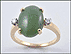Jade Ring with Diamond Accents in 14K Yellow Gold THUMBNAIL