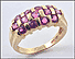 Pink Topaz Cluster Band in 14K Yellow Gold THUMBNAIL