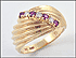Dome Ring with Ruby and Diamond in 14K Yellow Gold THUMBNAIL