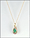 Emerald Pendant with Fine Chain in 14K Yellow Gold THUMBNAIL
