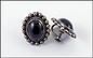 Onyx Earrings with Screwback Post in Sterling Silver THUMBNAIL