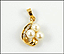 Pearl and Diamond Pendant in 14K Yellow Gold THUMBNAIL
