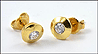 Bezel Set Diamond Stud Earrings in 18K Yellow Gold THUMBNAIL
