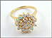 Opal and Diamond Cluster Ring in 14K Yellow Gold THUMBNAIL