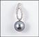 Gray Pearl and Diamond Pendant in 14K White Gold THUMBNAIL