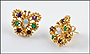 Butterfly Earrings with Genuine Stones in 14K Yellow Gold THUMBNAIL