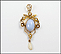 Lavaliere Pendant with Glass Stone in 10K Yellow Gold THUMBNAIL