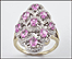 Pink Topaz and Diamond Ring in 14K White Gold THUMBNAIL