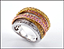 Pink and Yellow Sapphire and Diamond Band in 14K White Gold THUMBNAIL