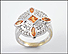 Imperial Topaz and Diamond Ring in 14K White Gold THUMBNAIL
