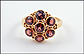 Garnet Cluster Ring in 14K Yellow Gold THUMBNAIL