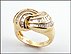 Diamond Twist Baguette Ring in 14K Yellow Gold THUMBNAIL