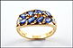 Sapphire Cluster Band in 14K Yellow Gold THUMBNAIL