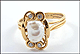 Freshwater Pearl Ring with Diamonds in 14K Yellow Gold THUMBNAIL