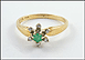Emerald and Diamond Cluster Ring in 14K Yellow Gold THUMBNAIL