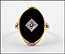 Onyx Ring with Diamond in 10K Yellow Gold THUMBNAIL