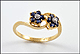 Sapphire and Diamond Cluster Ring in 10K Yellow Gold THUMBNAIL