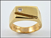 Men's Fashion Diamond Ring in 14K Yellow Gold THUMBNAIL