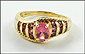 Pink Tourmaline Ring in 10K Yellow Gold THUMBNAIL